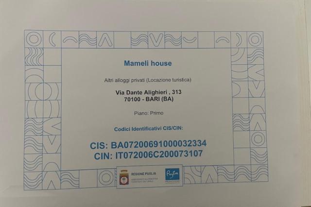 Mameli House Daire Bari Dış mekan fotoğraf